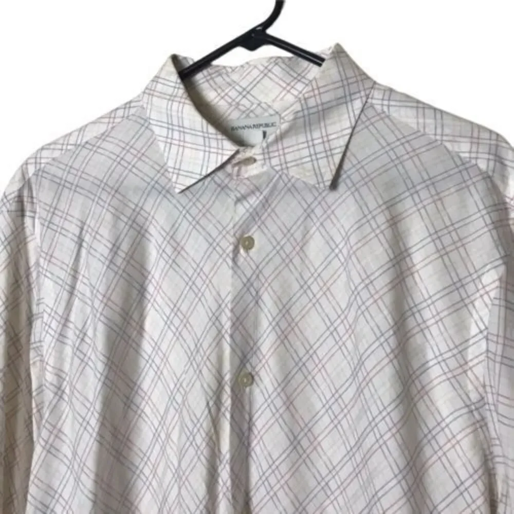 Banana Republic Shirt Mens Large‎ 16-16 1/2 Multicolored Button Up Collared